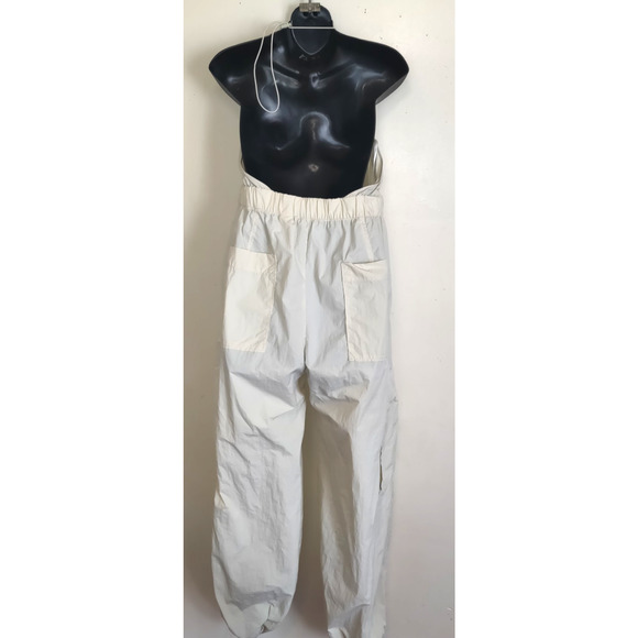 Zara Parachute Jumpsuit XL Halter Cargo Gorp Plunge ECRU Cream NWT Limited Belt - Picture 9 of 16
